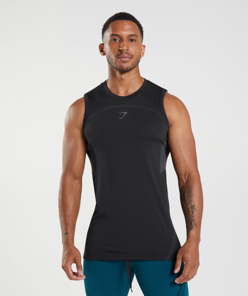 Podkoszulki Gymshark 315 Seamless Męskie Czarne | PL 894WJL